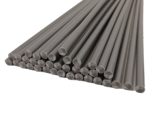 Kunststoffschweißdraht PVC-U hart 5mm Rund Grau 1kg Stäbe vorne | az-reptec